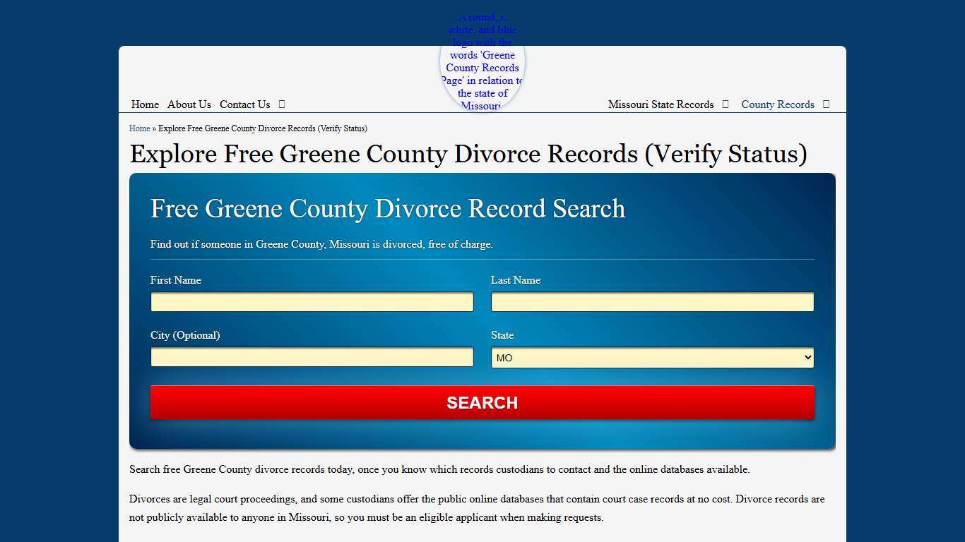 Explore Free Greene County Divorce Records (Verify Status)