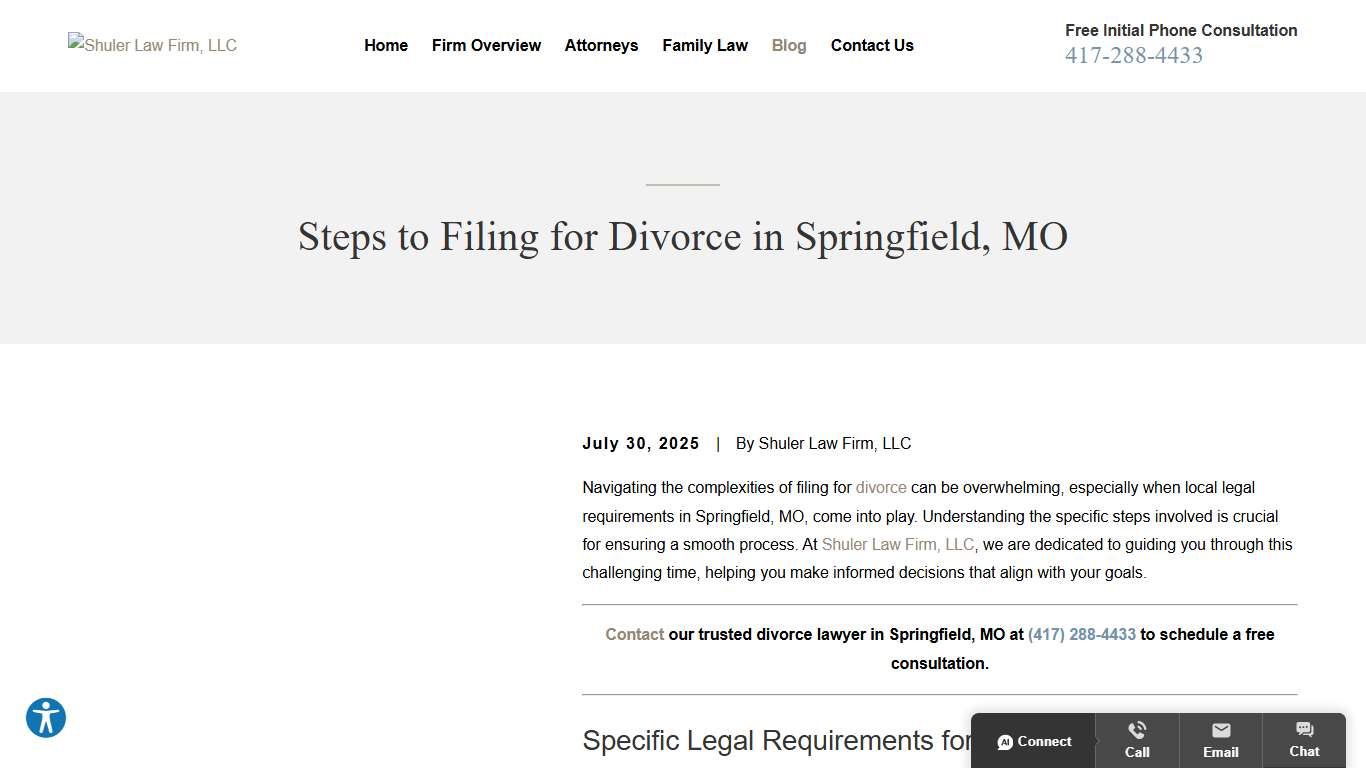 Steps to Filing for Divorce in Springfield, MO Shuler Law Firm, LLC