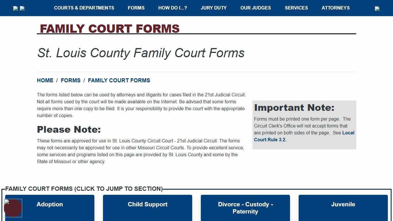 Family Court Forms - St. Louis County Courts - 21st Judicial Circuit